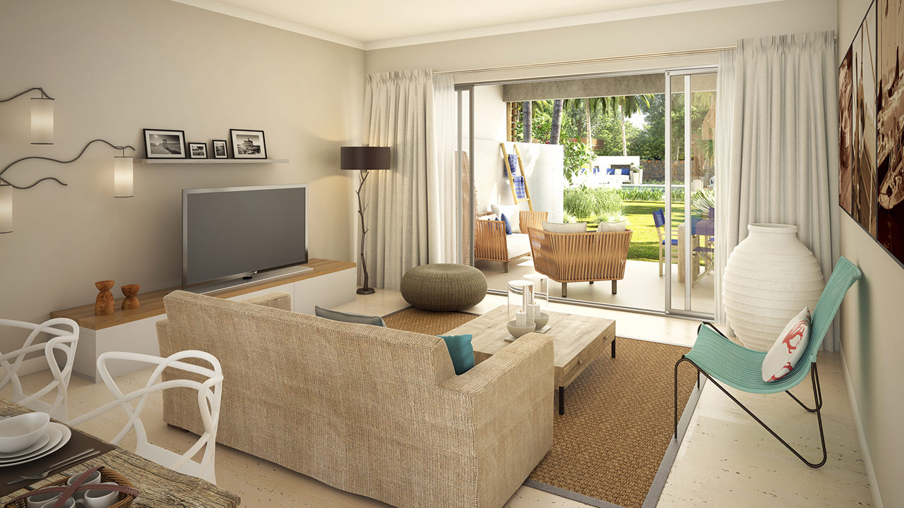 Dessin photoréaliste twings3D d'une living-room